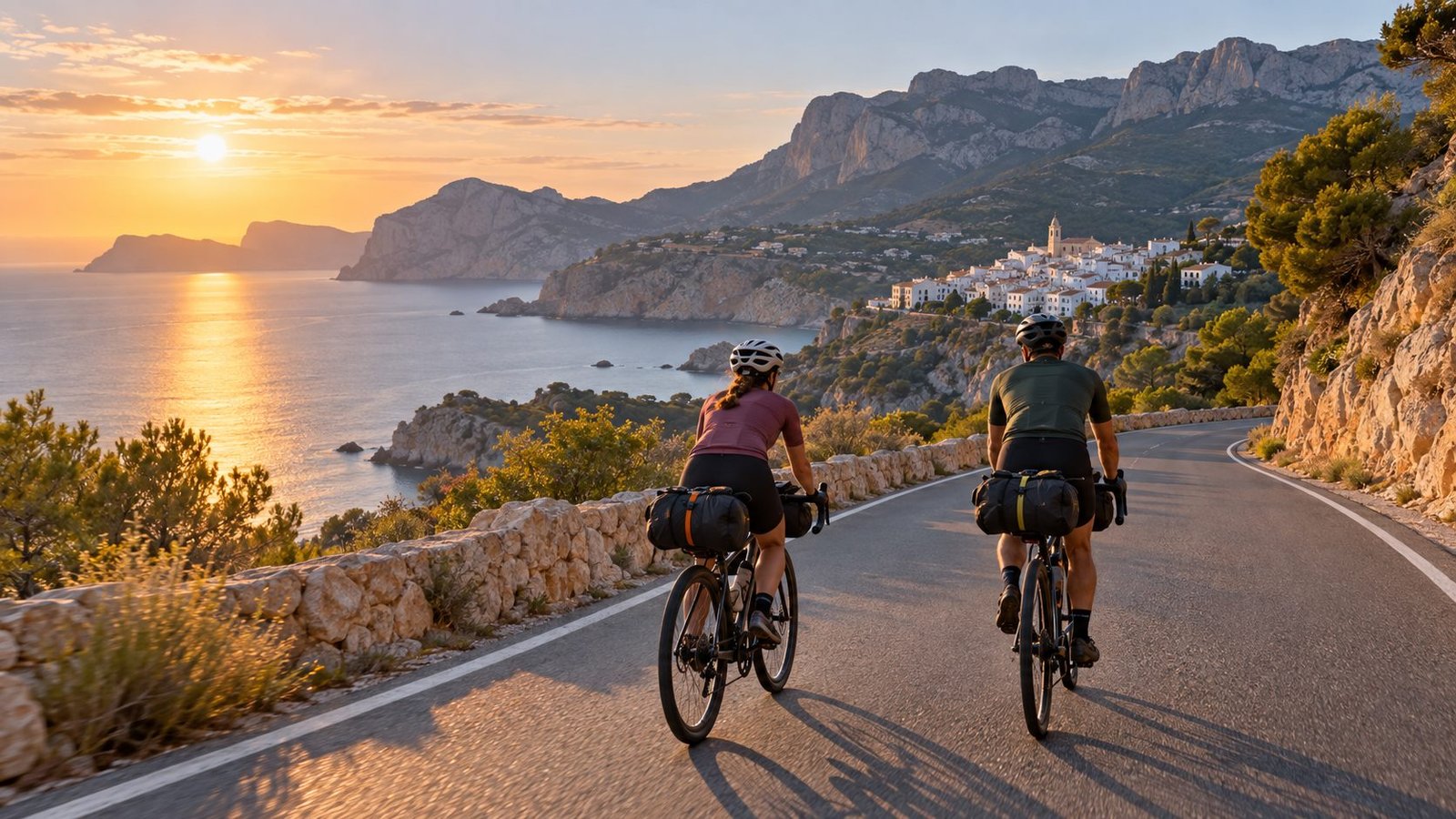 Cicloturistas viajando por la Costa Blanca