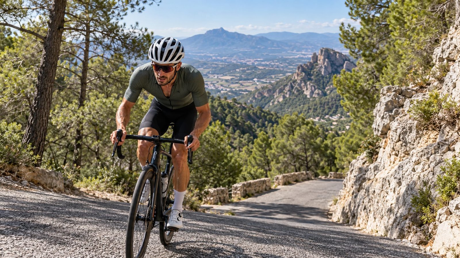 Ciclista en las rampas de Xorret de Catí
